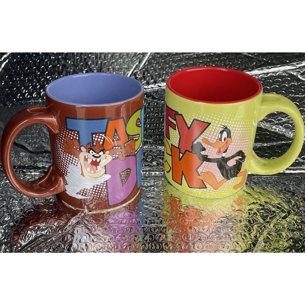 Tasmanian Devil Taz Mug Six Flags And Daffy Duck Looney Tunes Mug Warner Bros